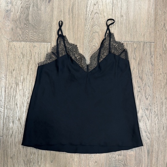 Victoria's Secret Other - Victoria’s Secret Black Silky Eyelash Lace Trim Chemise Size XS